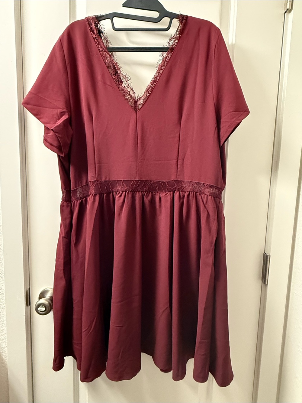 Torrid Nightfall Lace Babydoll Mini Dress Windsor Wine Size 16 - Picture 3 of 5